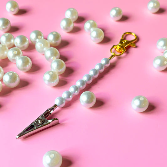 The Little Pearl J Clip Bag Charm