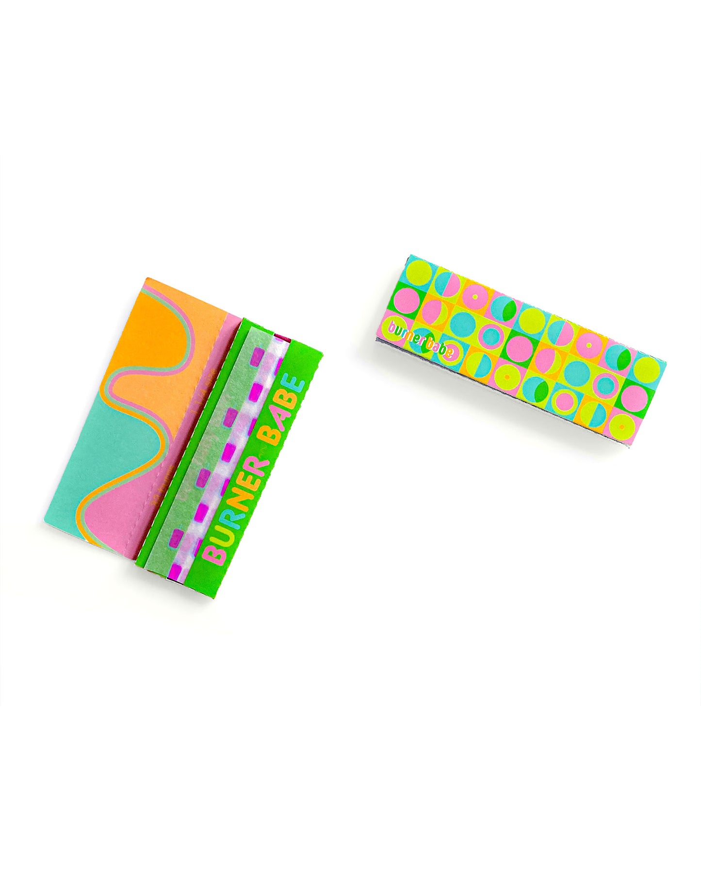 The Chick Lick Papers, set of 10: popsicle patterned rolling papers. These designer rolling papers are girly, pretty, vegan, cute, cool, standard size, high quality, even burn, natural dyes, best tasting, slow burn.