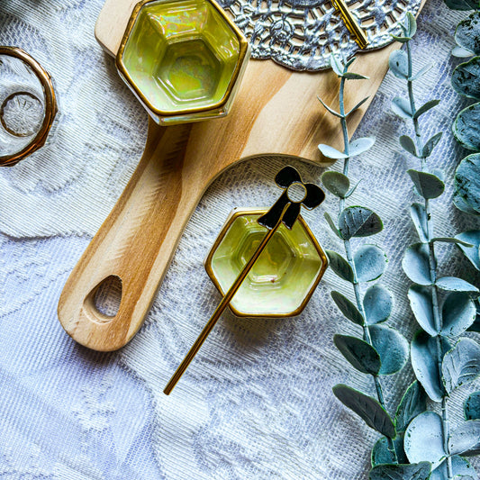 Vintage Mini Hex Ashtray-Celery