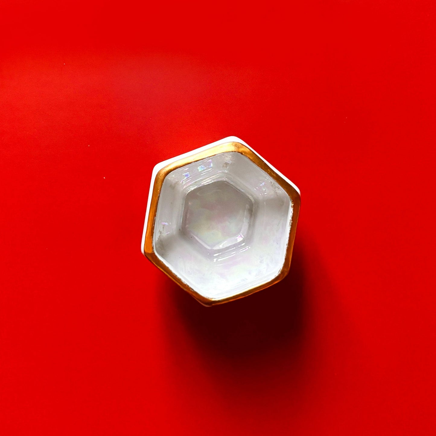 Vintage Mini Hex Ashtray-White