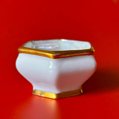 Vintage Mini Hex Ashtray-White