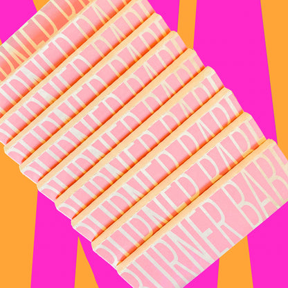 The Fleurt Papers, set of 10: pink and orange floral rolling papers. These designer rolling papers are girly, pretty, vegan, cute, cool, standard size, high quality, even burn, natural dyes, best tasting, slow burn.