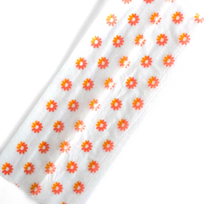 The Big Fleurt Papers: Major Babe size pink and orange floral rolling papers. These designer papers are girly, pretty, vegan, cute, cool, king size, high quality, even burn, natural dyes, best tasting, slow burn.