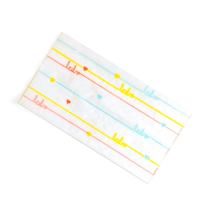The Postscript Papers, set of 10: "babe" and heart adorned rolling papers. These designer rolling papers are girly, pretty, vegan, cute, cool, standard size, high quality, even burn, natural dyes, best tasting, slow burn.