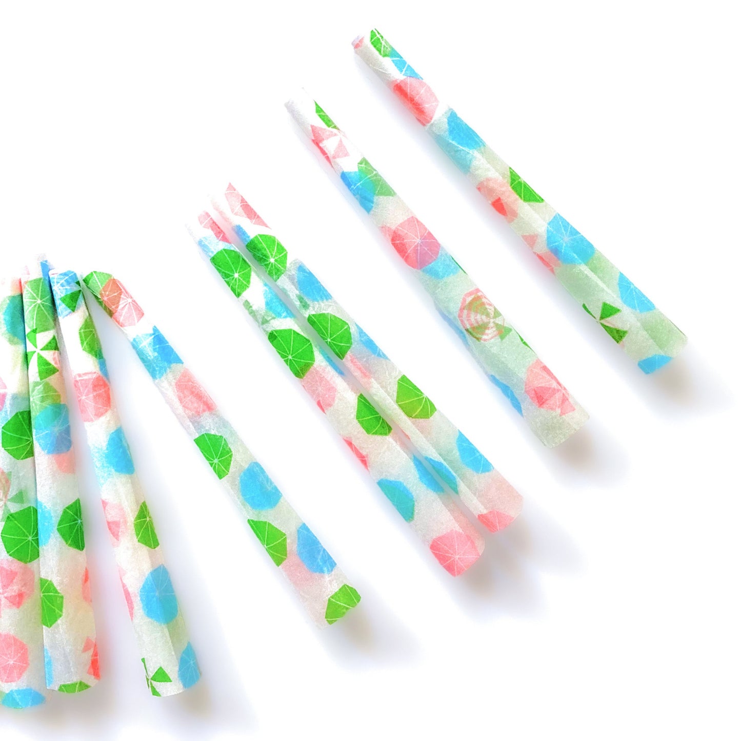 Boardwalk cones, set of 8: sun umbrella, parasol, beachy pre-rolled cones. These designer rolling papers are girly, pretty, vegan, cute, cool, standard size, high quality, even burn, natural dyes, best tasting, slow burn