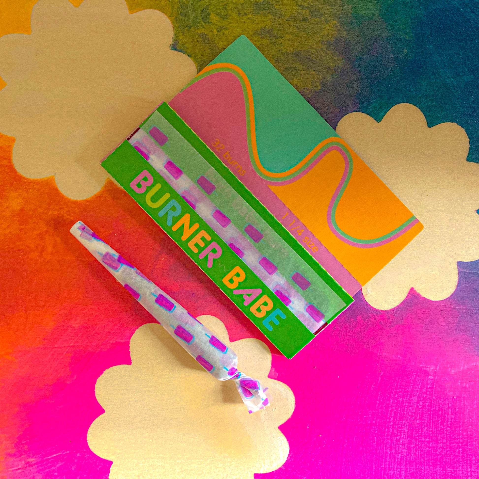 The Chick Lick Papers: popsicle patterned rolling papers. These designer rolling papers are girly, pretty, vegan, cute, cool, standard size, high quality, even burn, natural dyes, best tasting, slow burn.